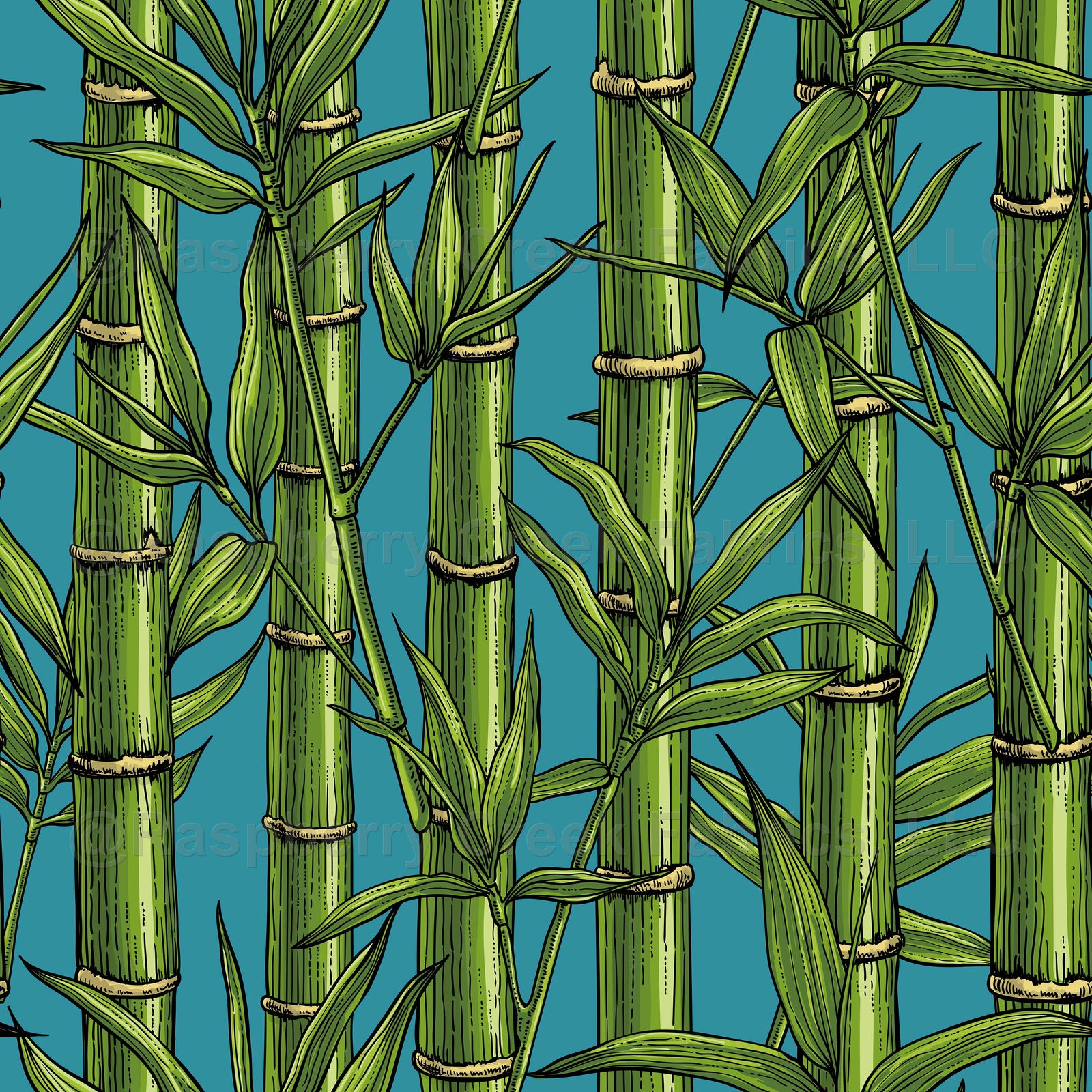Bamboo forest on blue
