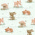 Woodland Whimsical Baby Forest Fox, Rabbit, Mouse, and Fawn on Light Green Image