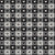 Faux Knitted Wool Gingham with 3 Color Hearts Retro Folk Nordic Warm Grandpa Style Black and White Image