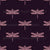 Vintage Dragonfly Pattern Dream Dragonfly Collection on Dark Plum Wallpaper Image
