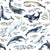 Watercolor Whales and Fish {on White} Image