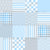 Pastel Blue Rainbow Plaid Check Stripes Cheater Quilt Top Wholecloth Image