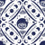 Navy Moon Phase Eclipse Lotus Flower Paw Print Geometric Tiles, Petals & Paws Collection Image