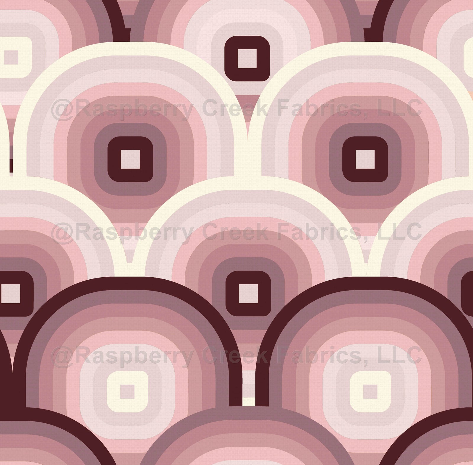 Concentric Arches Mid Mod Geometric in Dusty Pink