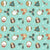 Christmas Gingerbread Cookies Toss on Aqua Mint Blue Green Image
