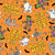 Monster Mash Halloween Dancing Ghosts Skeletons Mummies and Monsters on Orange Image
