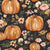 Watercolor Pumpkin Floral on Muted Black Image
