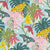 Jungle Butterflies and Flowers Light Blue - Tropical Lounge Collection Image