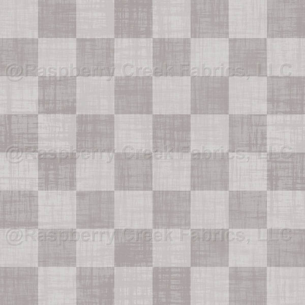 Faux Linen PRINTED Texture Checkered Grey - Raspberry Creek Fabrics