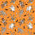 Halloween Monster Mash Dancing Skeletons Ghosts Mummies Frankenstein on Orange Image