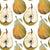 Hand-Painted Botanical Oil Pattern with  Pears Image