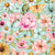 Penelope Colorful Watercolor Butterfly Floral on Aqua Blue Image
