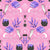 Witchcraft Magic Potions Cauldron and Crystal Ball in Pink and Purple Image