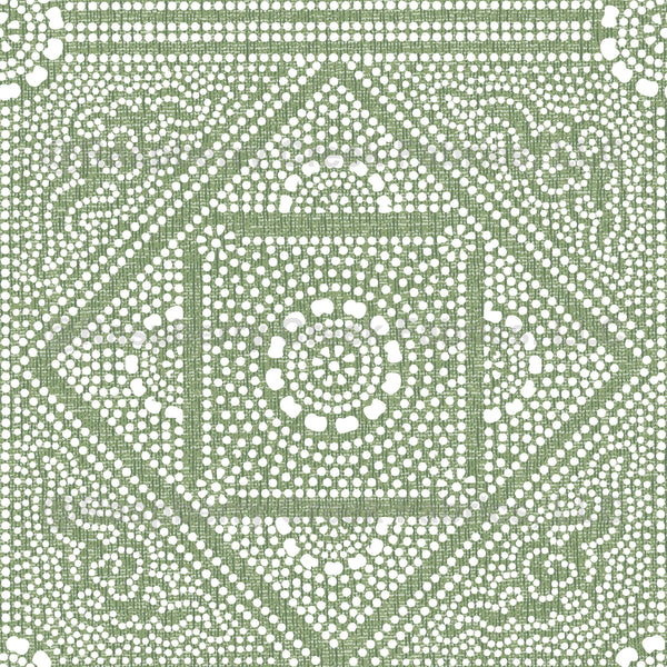 Flowers, clouds, block print , rice paper look, cottage style, green a ...
