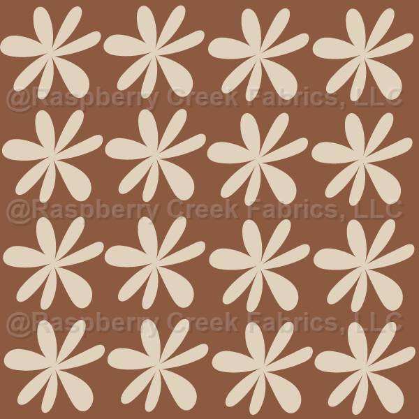 Modern Bloom in Cream on Terracotta