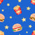 Burgers and Fries Stars Fast Food Blue Image