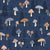 Whimsical Forest Mushrooms on Blue Image