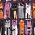 High Gothic Halloween Cats // beet color background orange grey purple white and black kittens Image