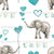 Valentine's Day Elephant and Blue Hearts Image