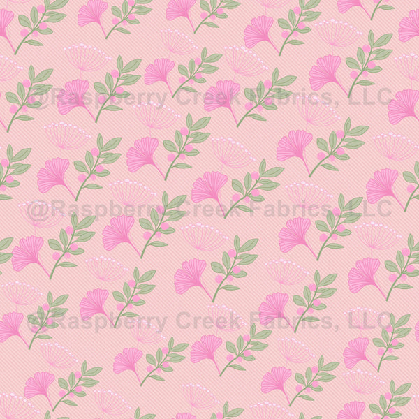Preppy pink flower garden - Raspberry Creek Fabrics