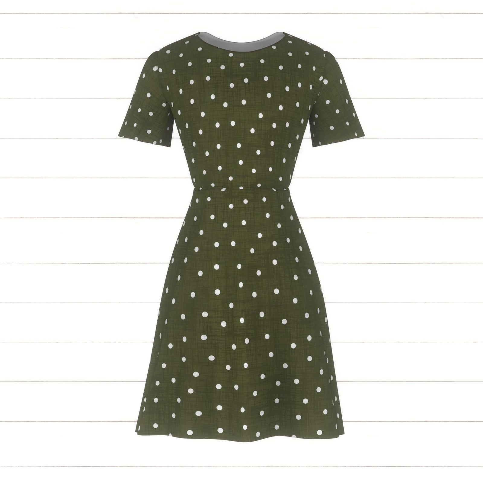 Faux Linen PRINTED Textured Dot Moss
