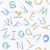 Alphabet, school, kids, teachers, pencils, whimsical, gray, gender neutral, blue, yellow, teal, fall, home school, girls, boys, elementary Image