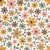 Busy floral - daisy flowers in gray, pink and orange Image