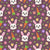 Easter Bunnies and Carrots on Mauve Image