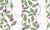 Plum Orchid Pink Lemonade Blueberries & Warm Sage Green Leaf Vertical Trellis - Coordinate Botanical - Spring & Summer Pink Lemonade Blueberry Botanicals Image