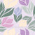 Colorful Flowing Stylized Flowers and Leaves on a Textured Background in Blue, Green, Purple, Pink, and Yellow for the Flowing Flowers Collection Image