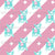 Pastel Retro Christmas Skull Reindeer Turquoise on Pink and White Stripes Image