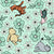 Classic Pooh and Friends Nursery Floral Soft Mint Green Image