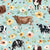 Realistic Cows and Flowers on Aqua Image