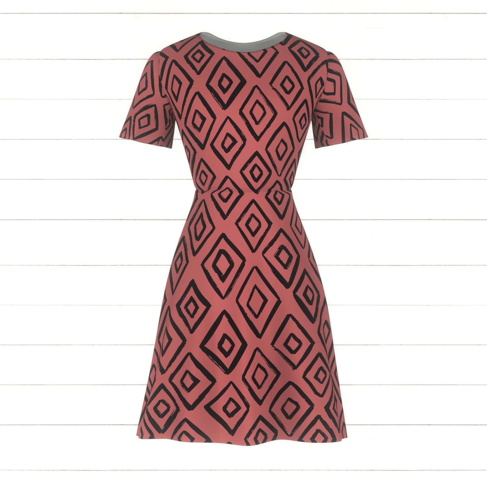 Double Diamonds Close Together Patterns Cool Tones Dusty Pink and Black