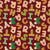 Merry Christmas Gingerbread Cookie Letters on Maroon Image