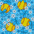 Softball Daisy Floral with Bows and Stars in Blue Image