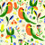 Parrot Parade Collection: Crimson Rosella Floral on Butter Yellow Image