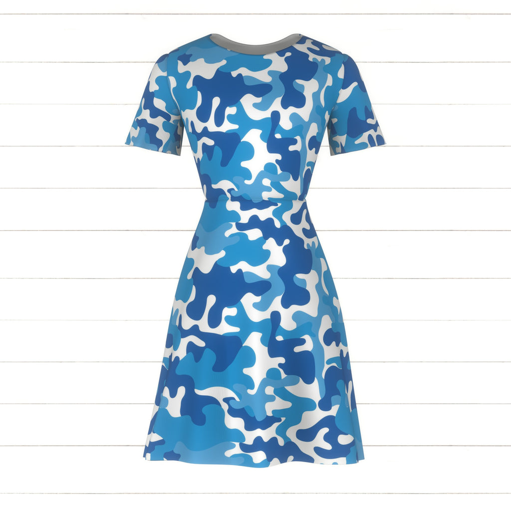 Bright blue camo, Camouflage, Camo, Blue and white, Fashion camo, trendy camo, unisex camouflage, Large scale camo, Fun camo print