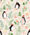 Festive winter animals penguins Christmas Pattern Image