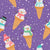 Snowman Ice Cream Cones On Purple Image