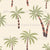 Retro Oasis Palms Mid Century Tropical Desert Trees on Beige Wallpaper Image