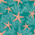 Starfishes on sea green fabric Image