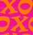 XO XO XO valentine - vivid fuschia - orange -  hugs kisses - love - friendship - valentines day - kids fun room Image