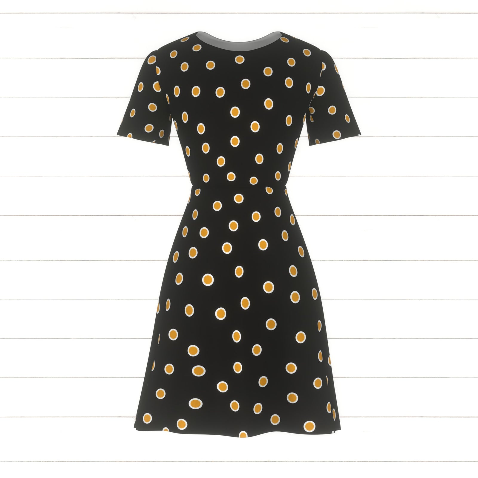 Double Dots- Sunny Gold on Black