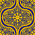 Navy and Gold Night Blooming Buttercup Dot Mandala Ogee Image