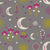 Mid Century Celestial Moon and Sun in Underworld and Festival Fuchsia Image