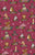 Country Retro Farm Animals And Floral Wine Red Linen Image