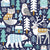 Scandinavian Arctic Animals by MirabellePrint / Navy Background Image