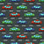 Colorful Toy Pixelated Video Game Cars With Road Lines Markings on Asphalt Gray Wallpaper Image