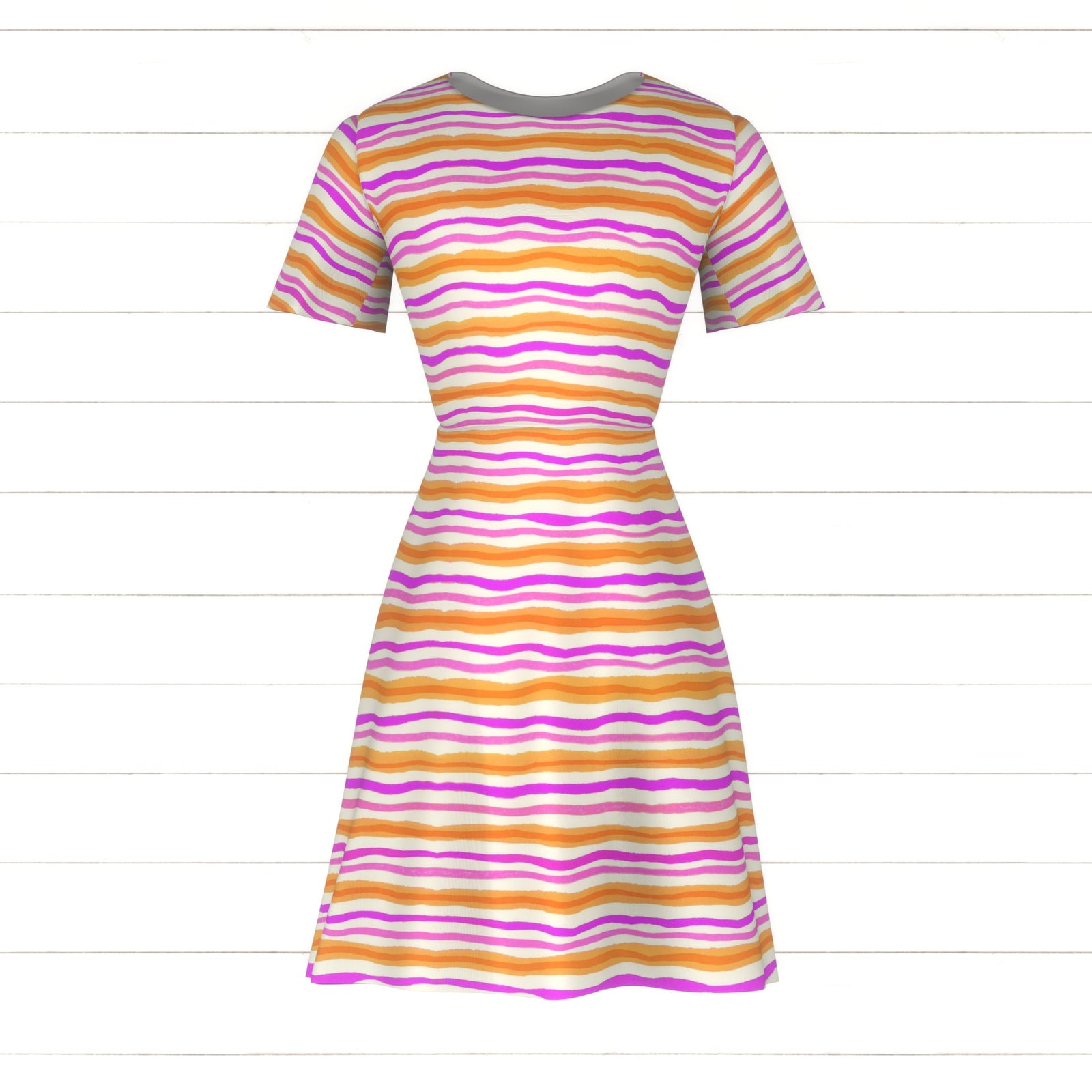 wavy, stripe, watercolor, swim, coordinate, fun, happy, bright, summer, spring, orange, pink, white